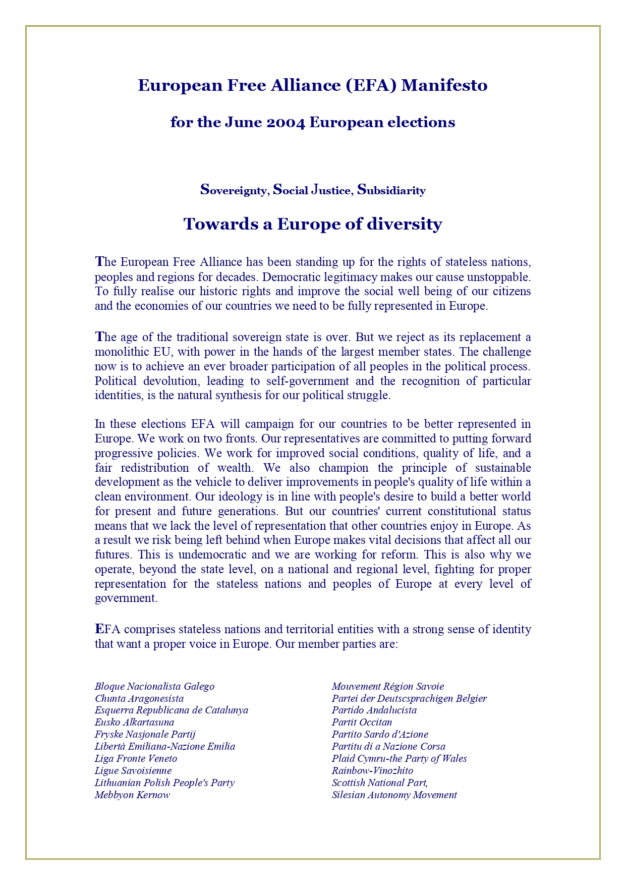 Cover for 2004: Towards a Europe of diversity